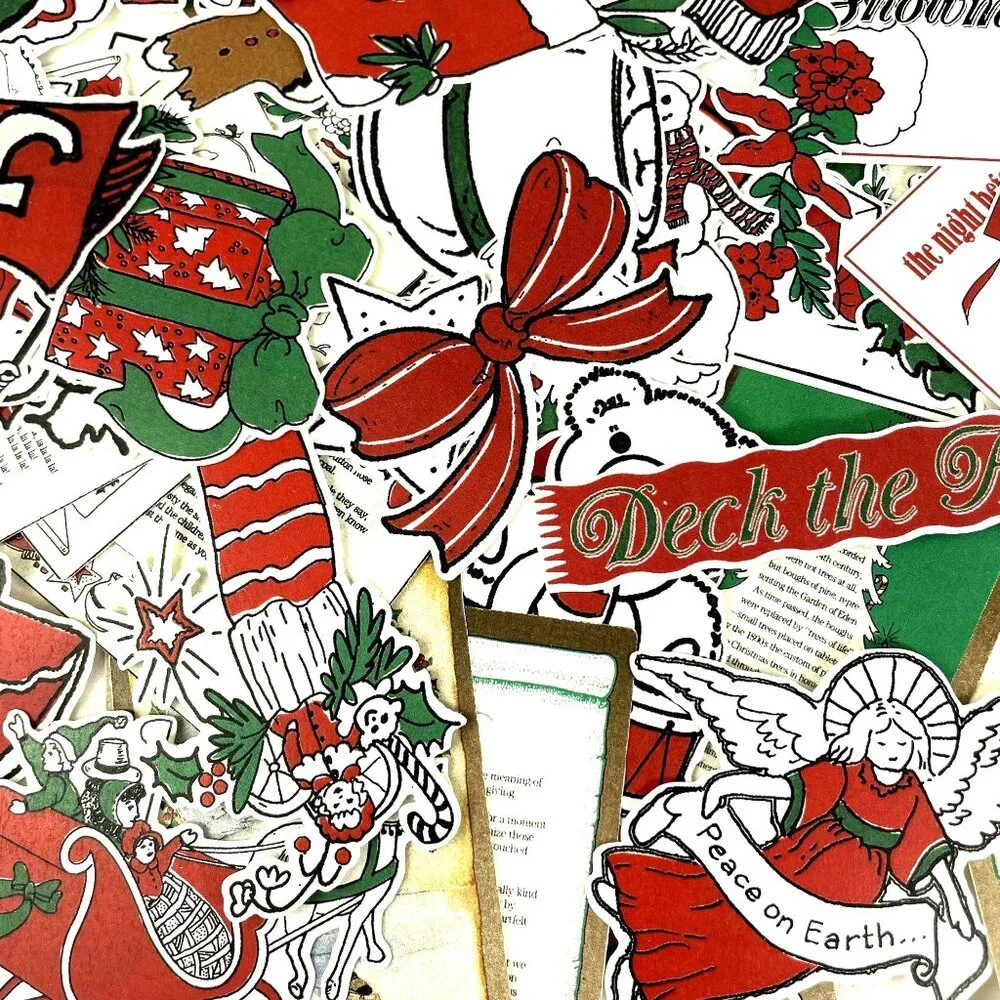 Lot 50 Christmas Die Cuts Unique Junk Journal Scrapbooking Supplies Ephemera u